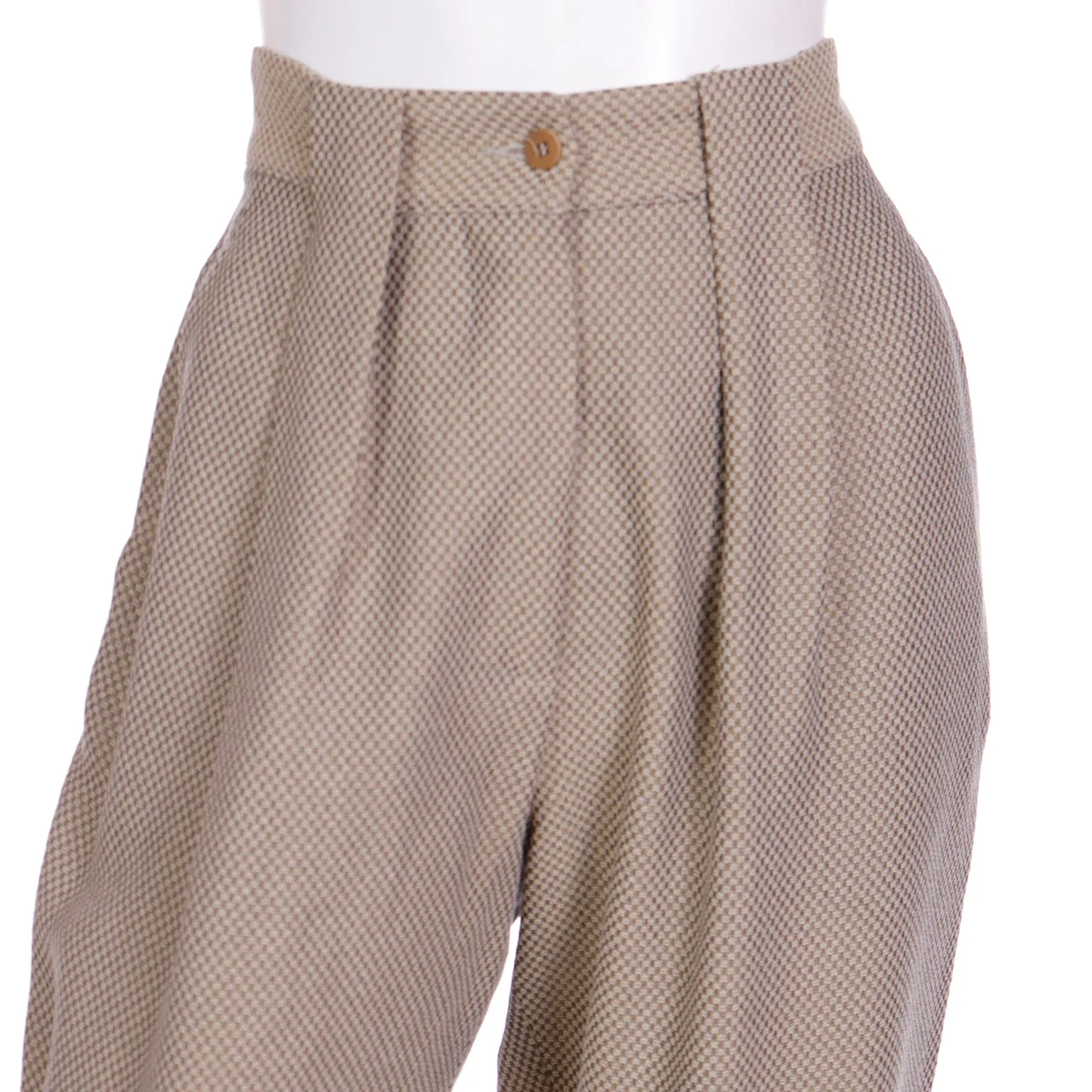 1980s Giorgio Armani Brown & Grey Check Jacket & Trouser Suit