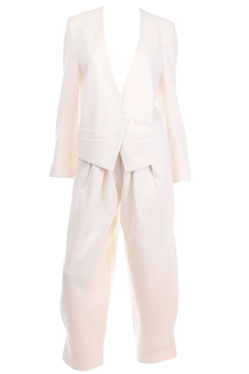 1980s Sonia Rykiel Vintage Cream Pants & Jacket Suit