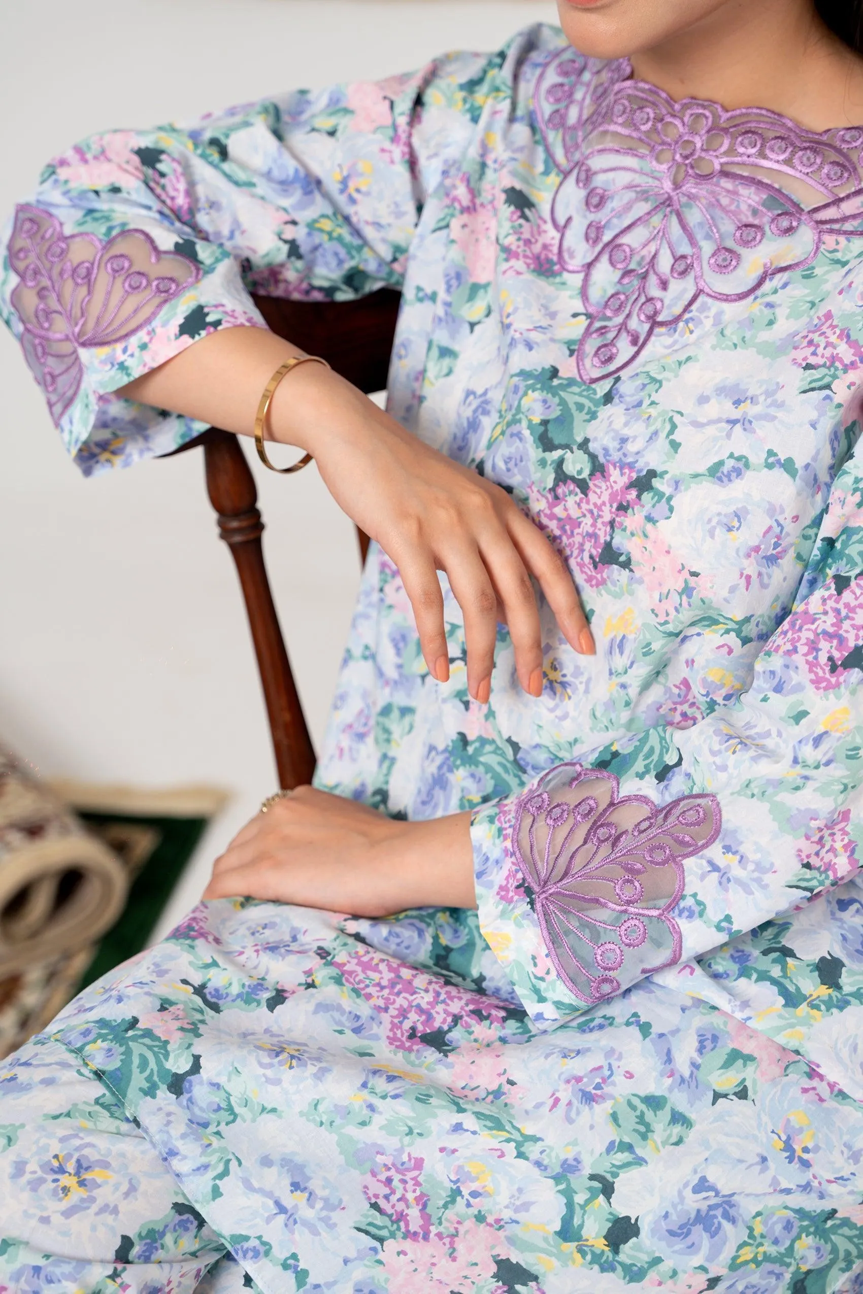 2 Piece - Printed Cambric Suit