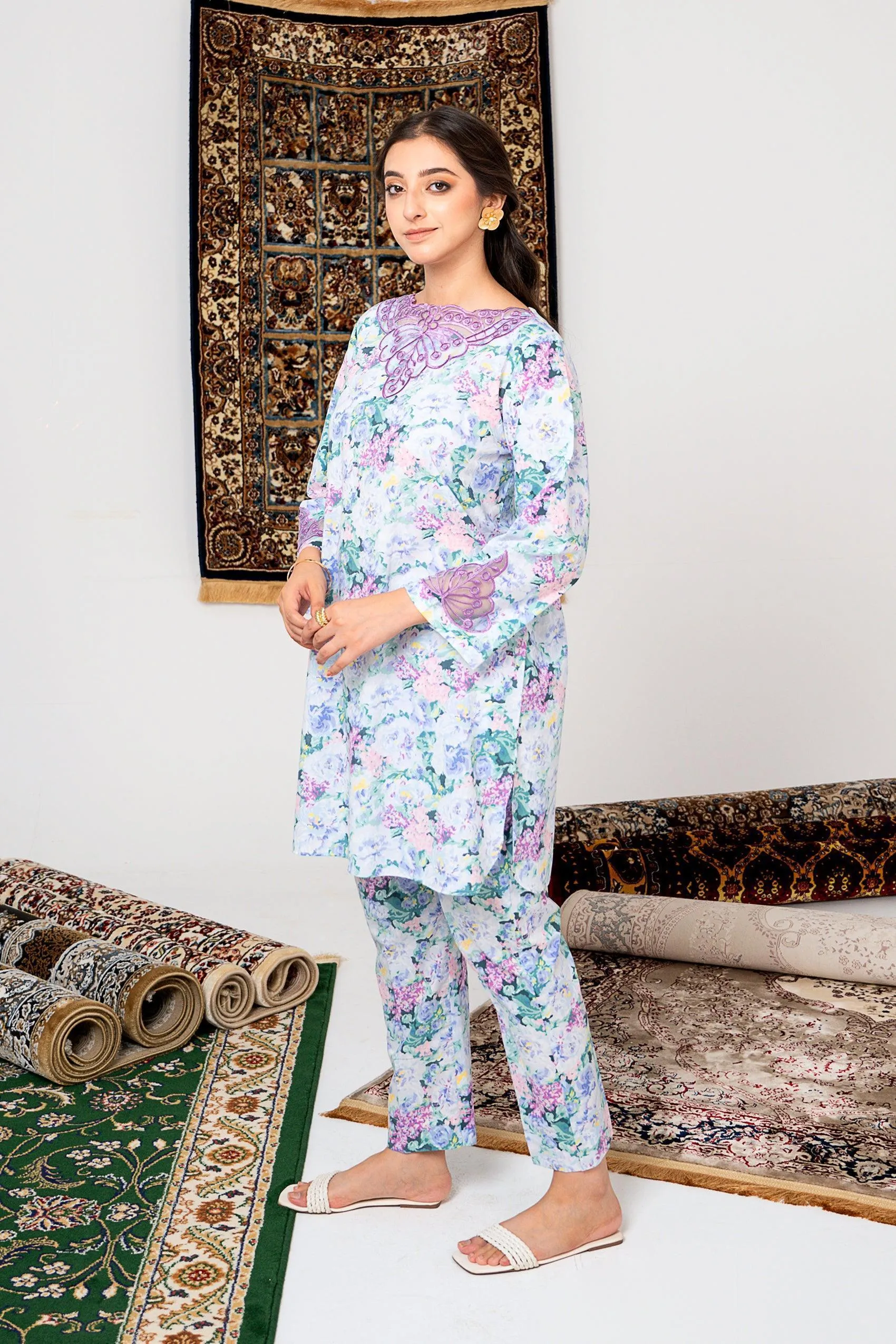 2 Piece - Printed Cambric Suit