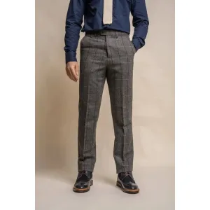 Albert - Men's Grey Tweed Trousers