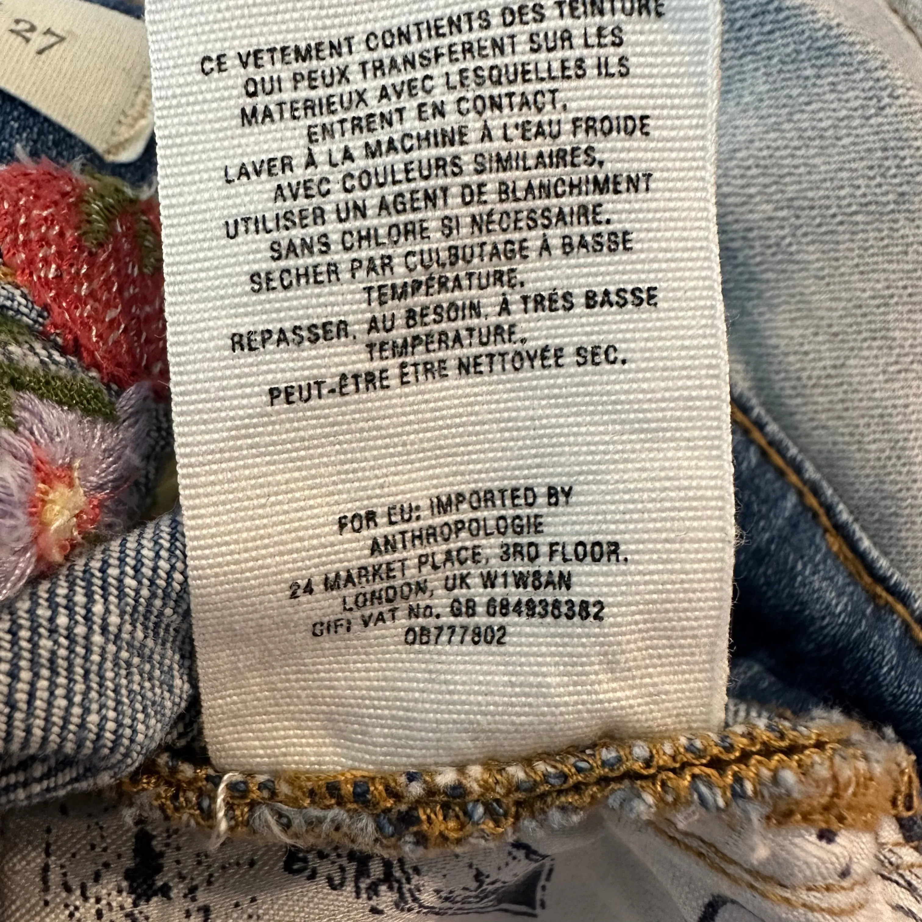 Anthropologie Pilcro and the Letterpress Slim Boyfriend Floral Fruit Embroidered Jean Shorts 27