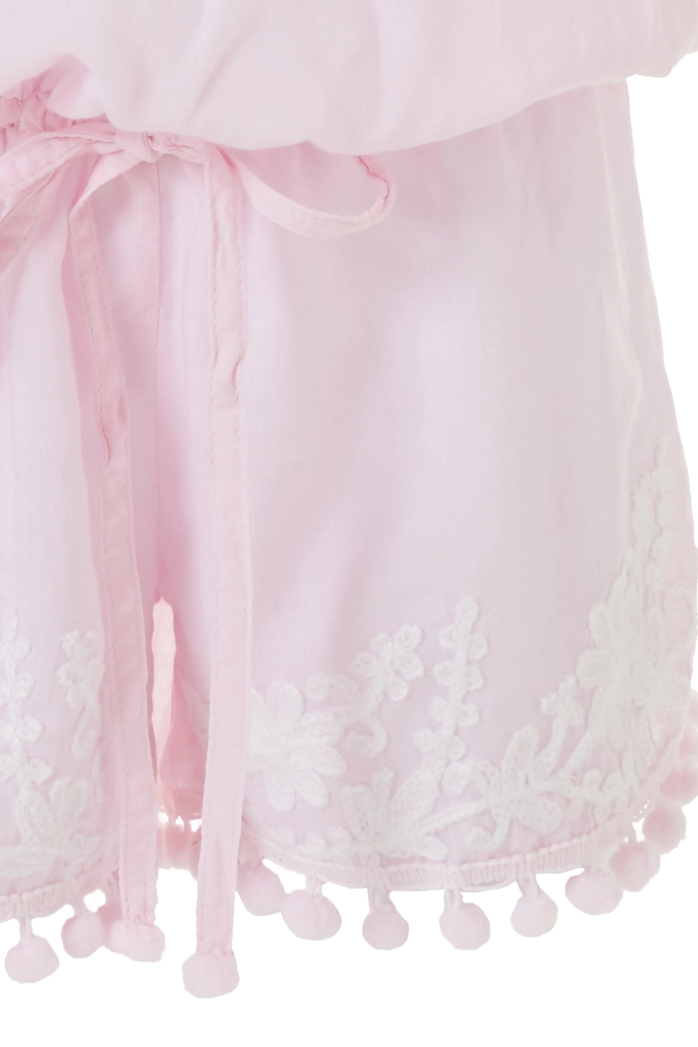 Baby Eisha Blush/White Embroidered Playsuit
