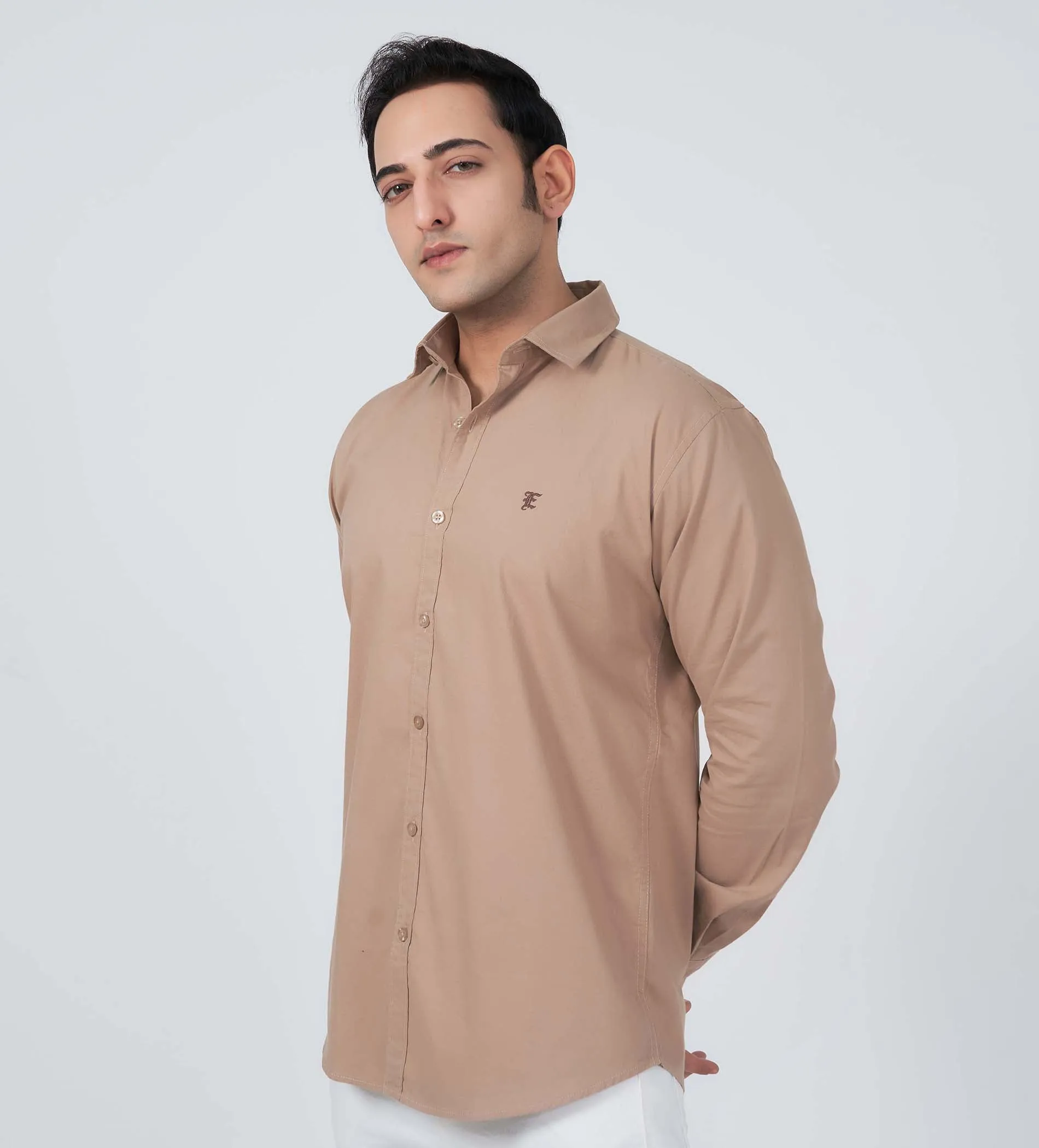 Beige Classic Comfort Oxford Shirt