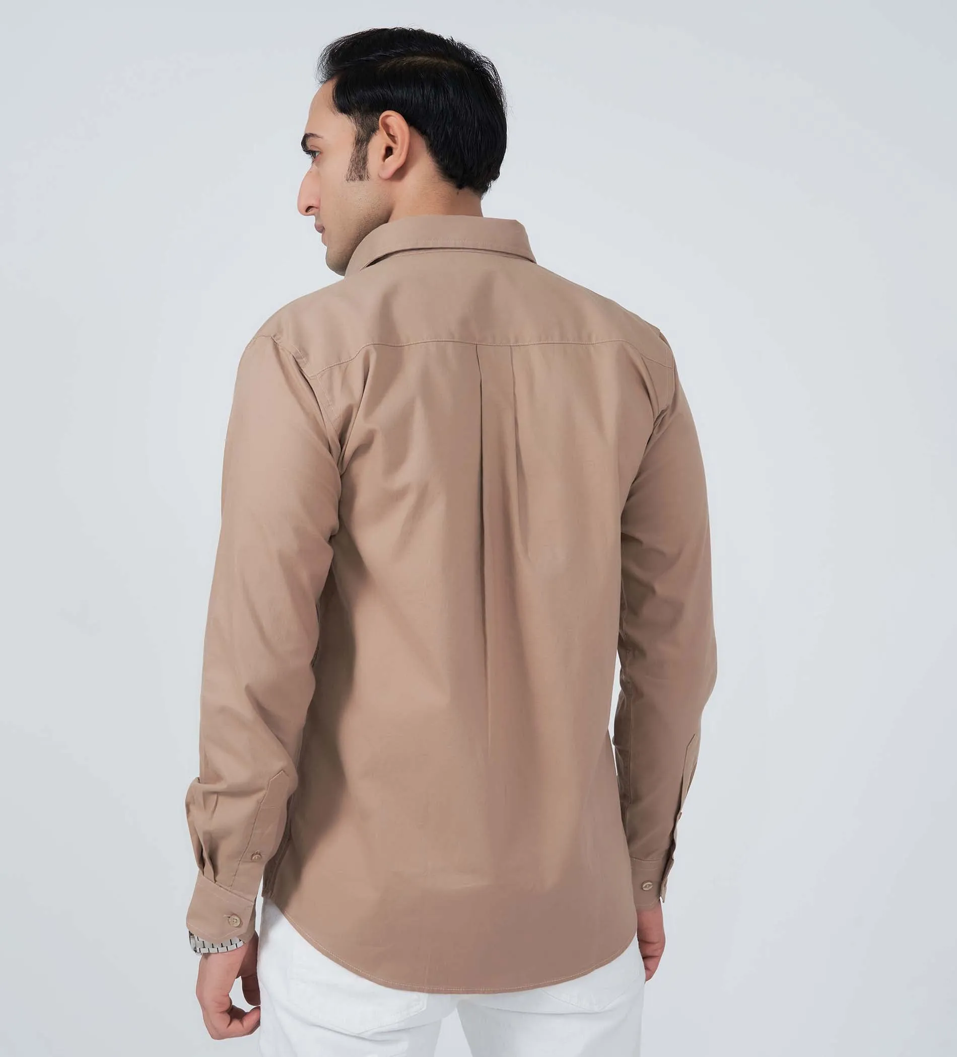 Beige Classic Comfort Oxford Shirt
