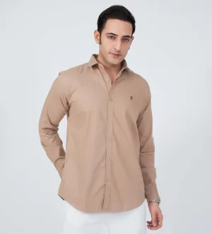 Beige Classic Comfort Oxford Shirt
