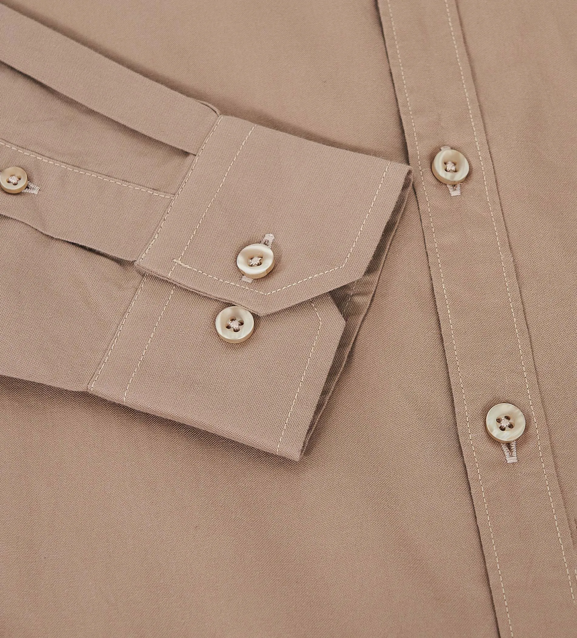 Beige Classic Comfort Oxford Shirt