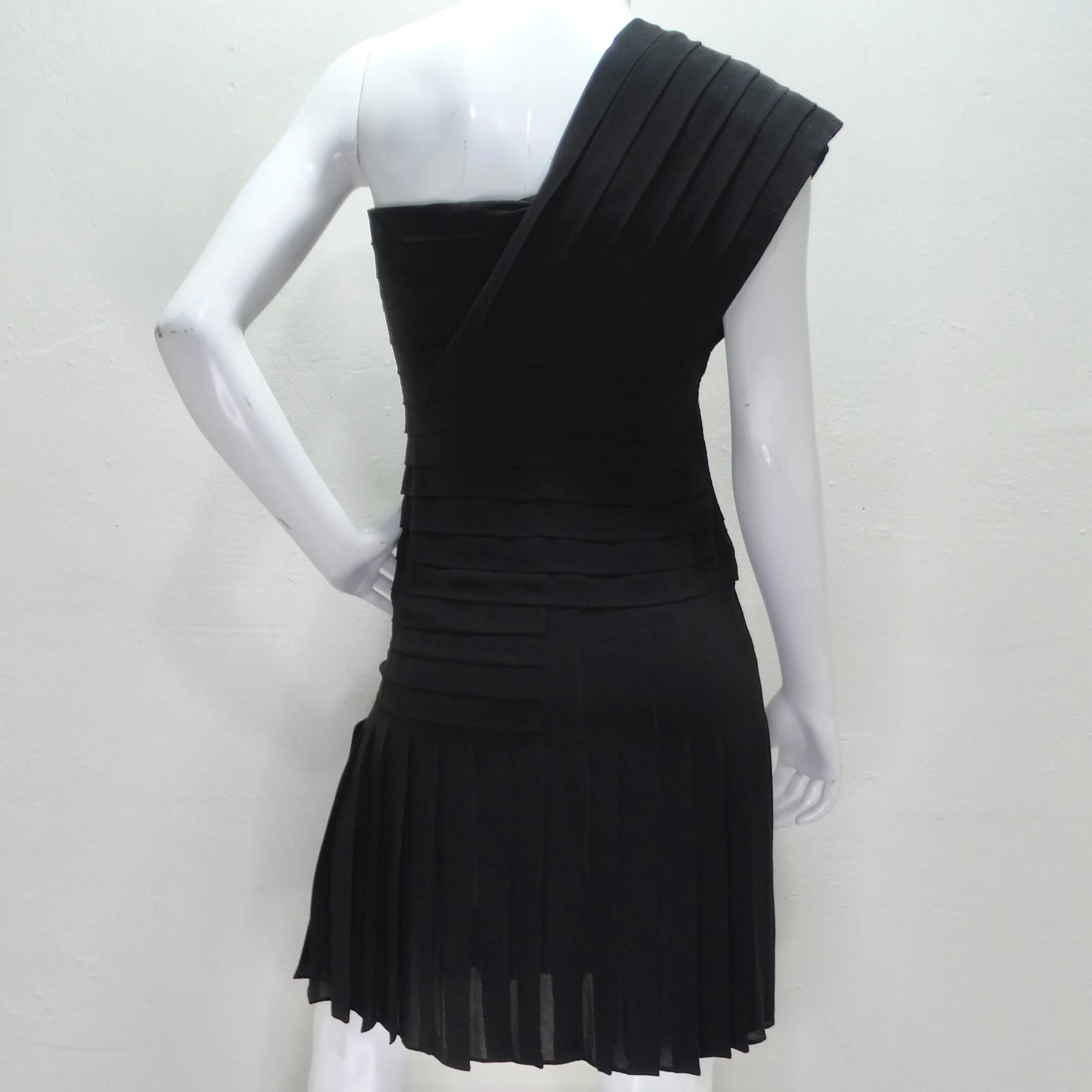 Bernard Perris 1980s Asymmetric Star Embroidered Dress