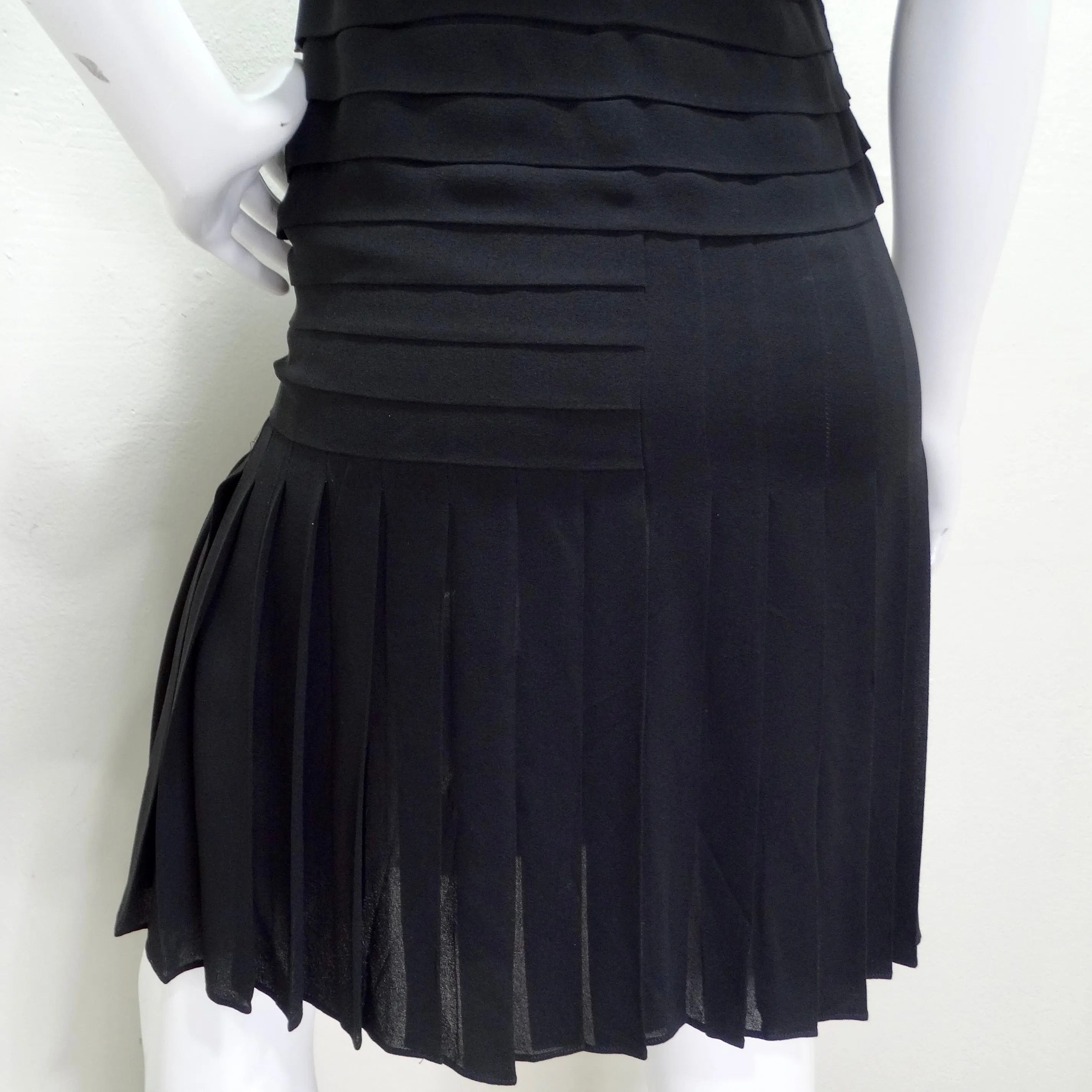 Bernard Perris 1980s Asymmetric Star Embroidered Dress