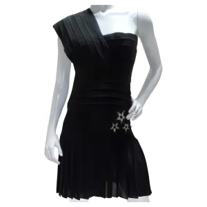 Bernard Perris 1980s Asymmetric Star Embroidered Dress