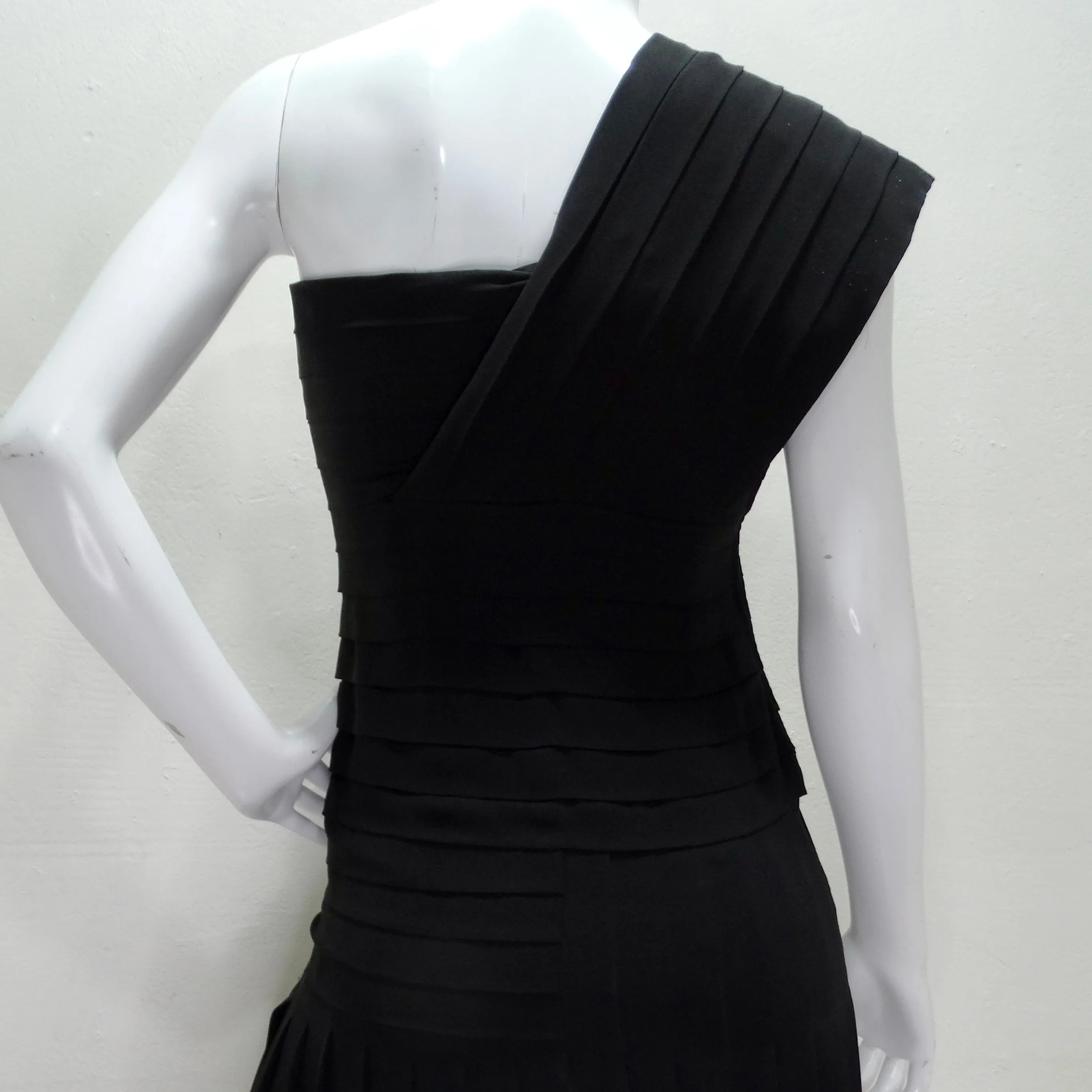 Bernard Perris 1980s Asymmetric Star Embroidered Dress