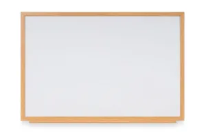 Bi-Office Earth-It Non Magnetic Melamine Whiteboard Oak Wood Frame 2400x1200mm - MB86002319