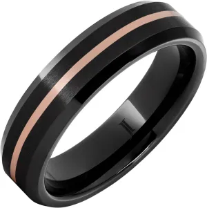 Black Diamond Ceramic™ Ring with 14k Rose Gold Inlay