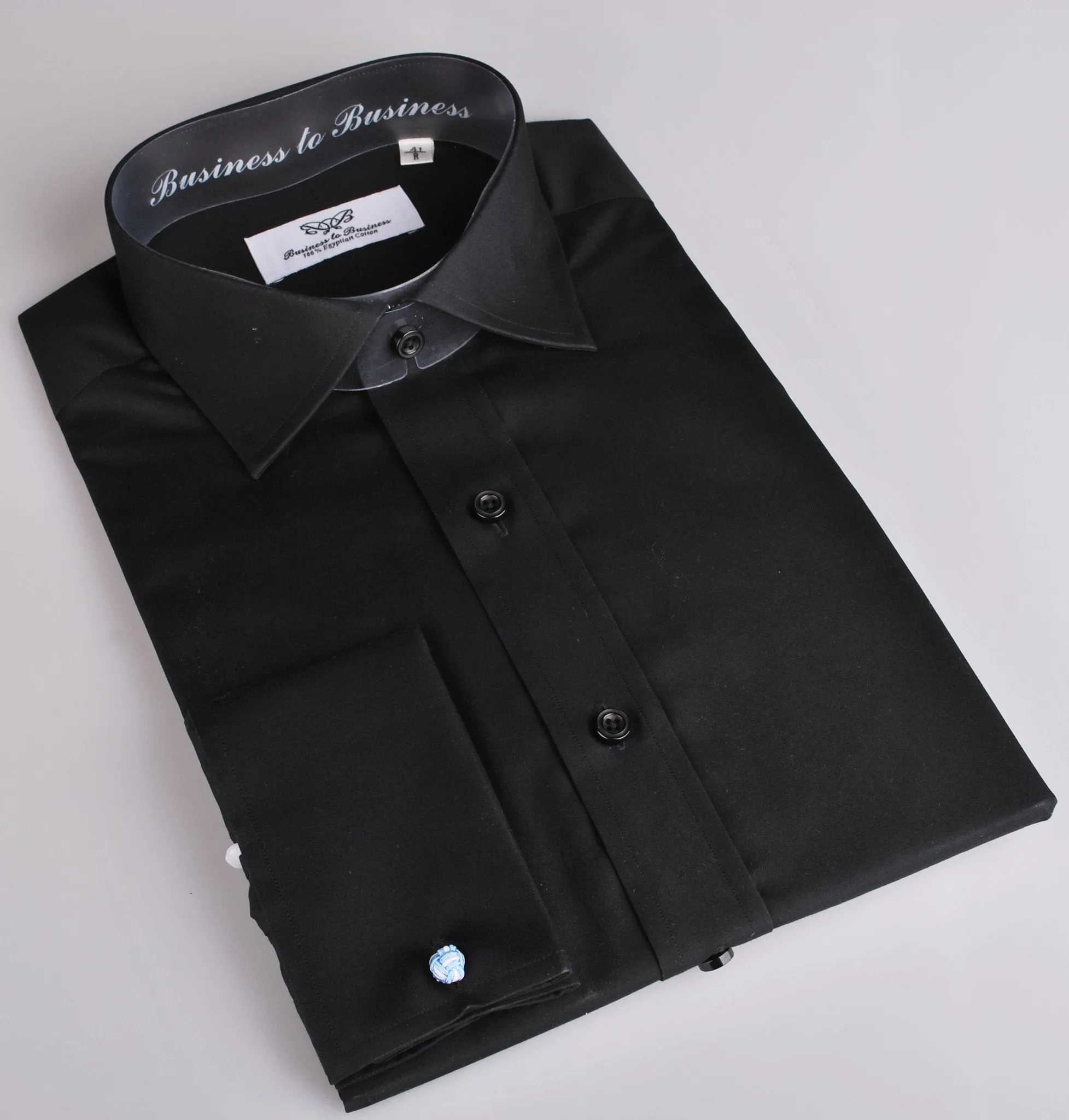 Black Poplin Formal Business Dress Shirt Sexy Smooth Luxury Finish