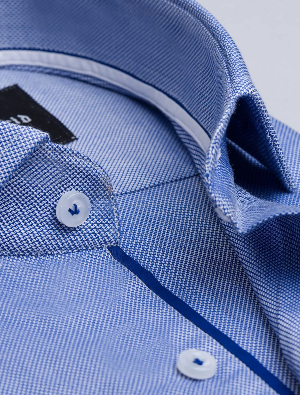 BLUE COTTON STRUCTURED BUSINESS FORMAL SHIRT