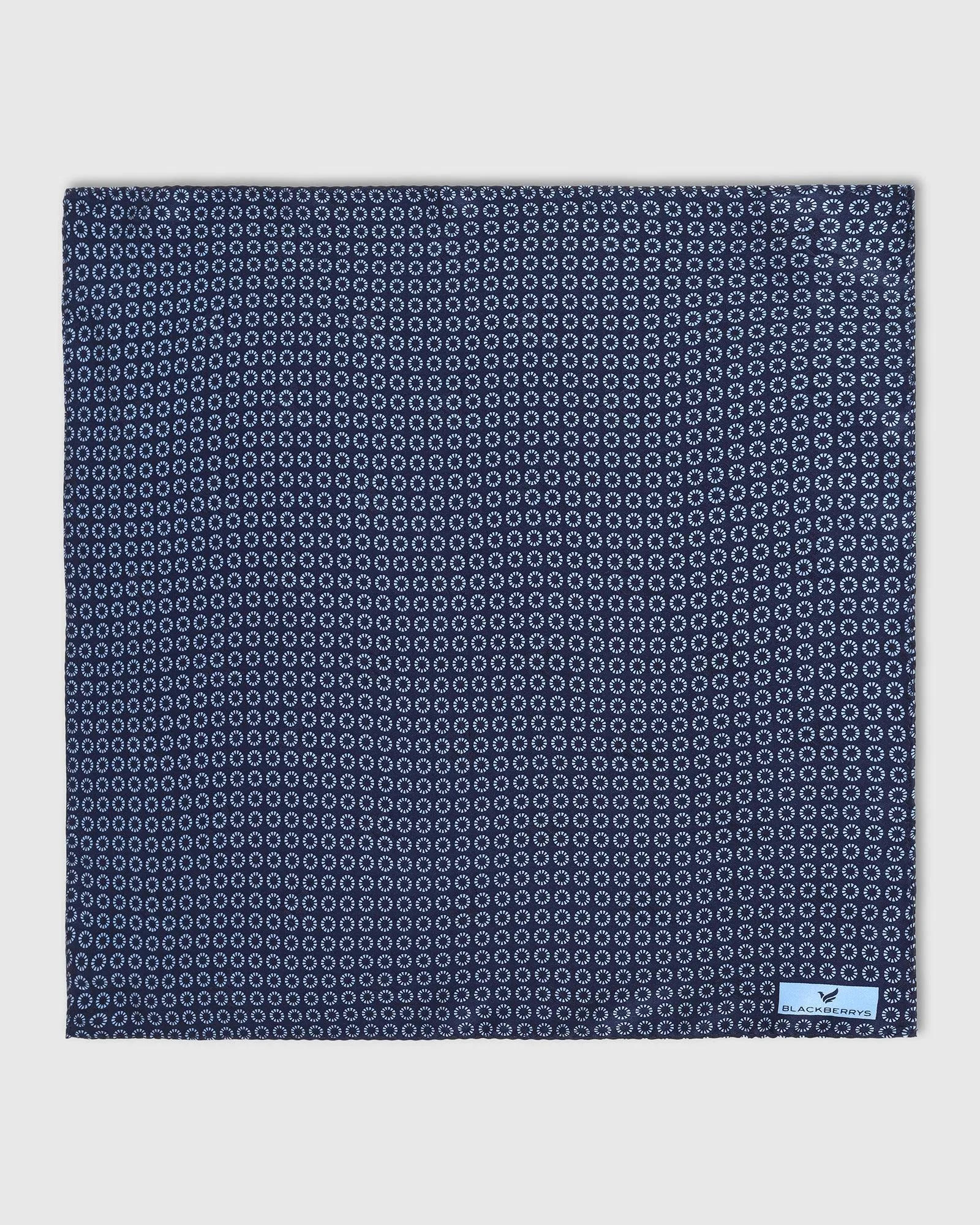 Boxed Combo Printed Tie And Pocket Square In Navy - Tarpon