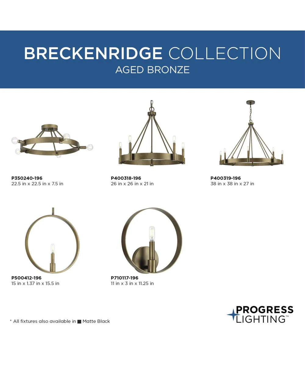 Breckenridge 5-Light Rustic Farmhouse Chandelier Aged Bronze