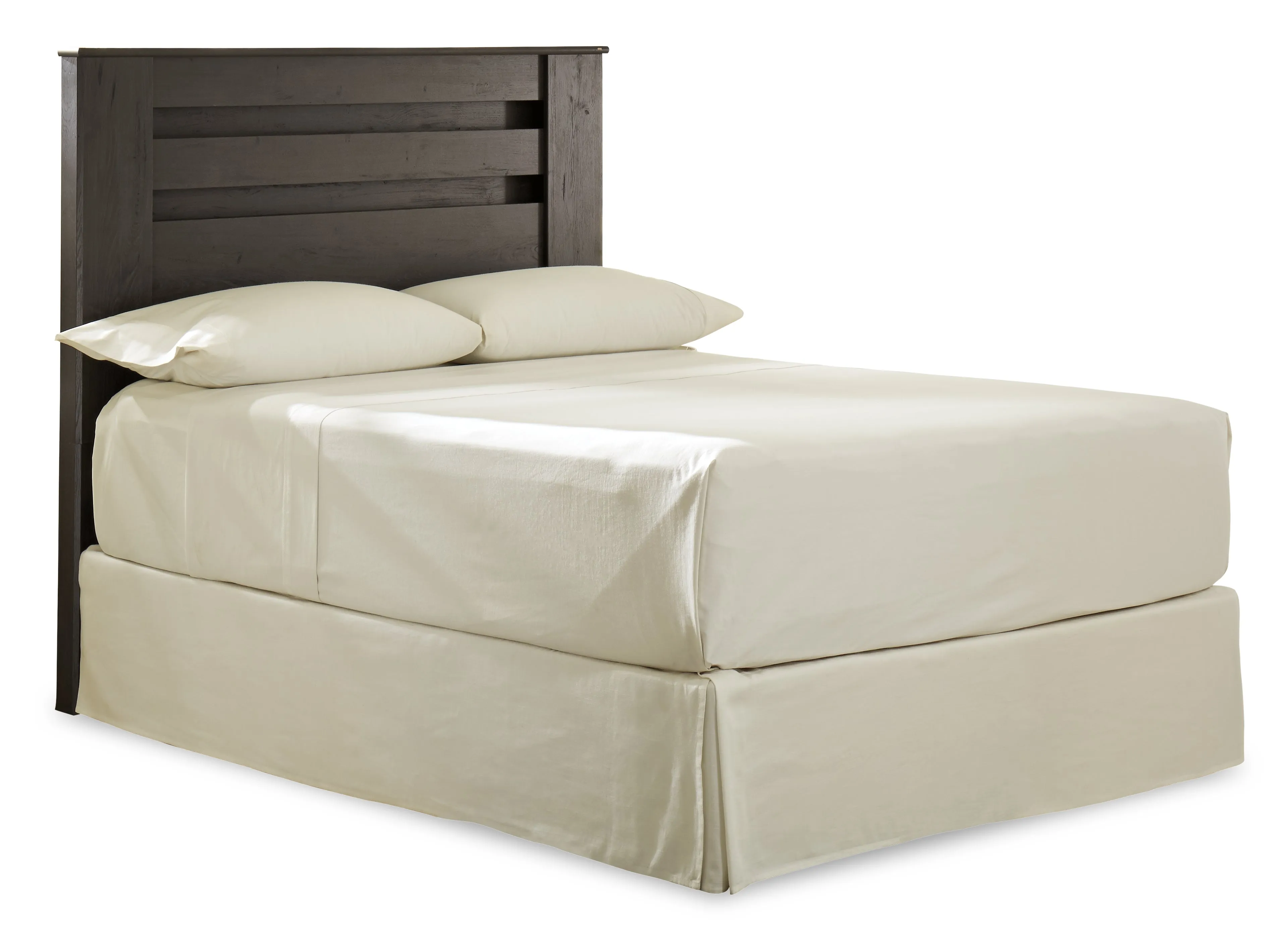 Brinxton Queen/Full Panel Headboard Bed with Mirrored Dresser, Chest and 2 Nightstands in Charcoal