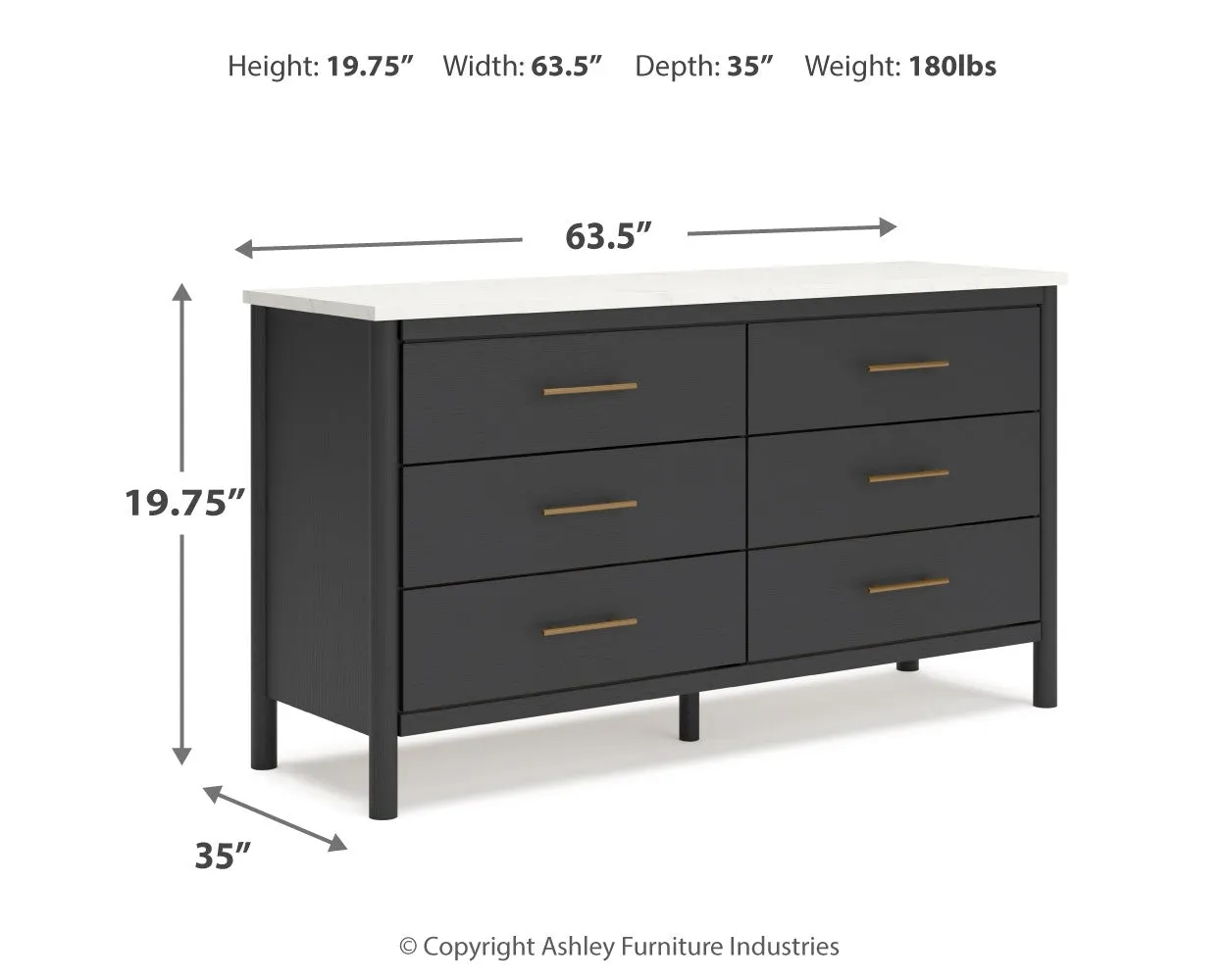 Cadmori Full Upholstered Panel Bed with Dresser in Black/White