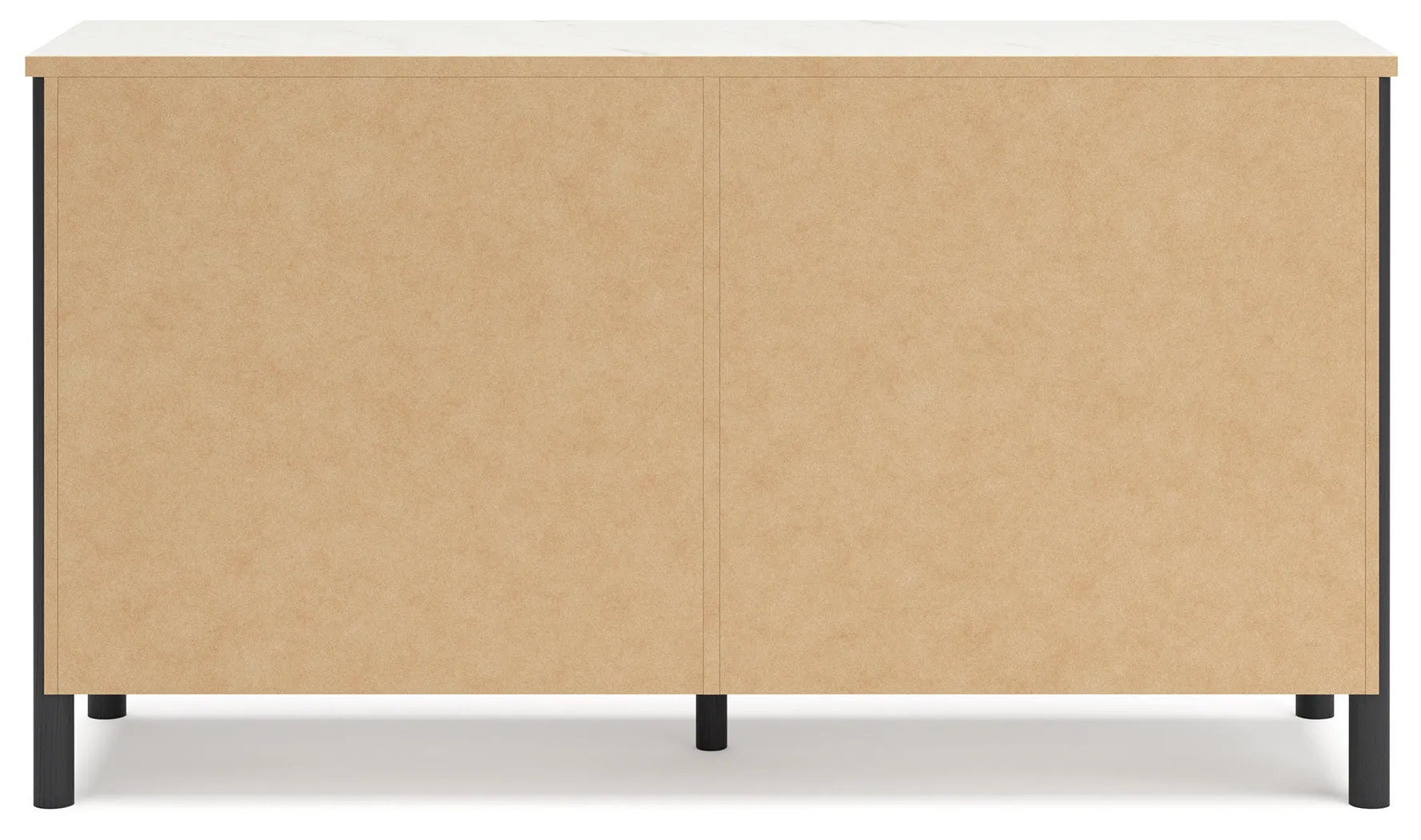 Cadmori Full Upholstered Panel Bed with Dresser in Black/White