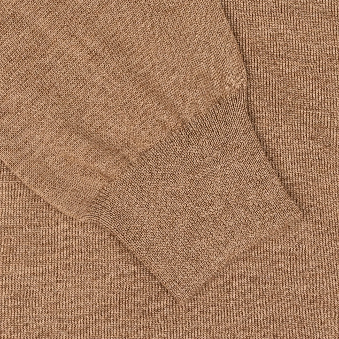 Camel Beige Extra Fine Merino Crew Neck