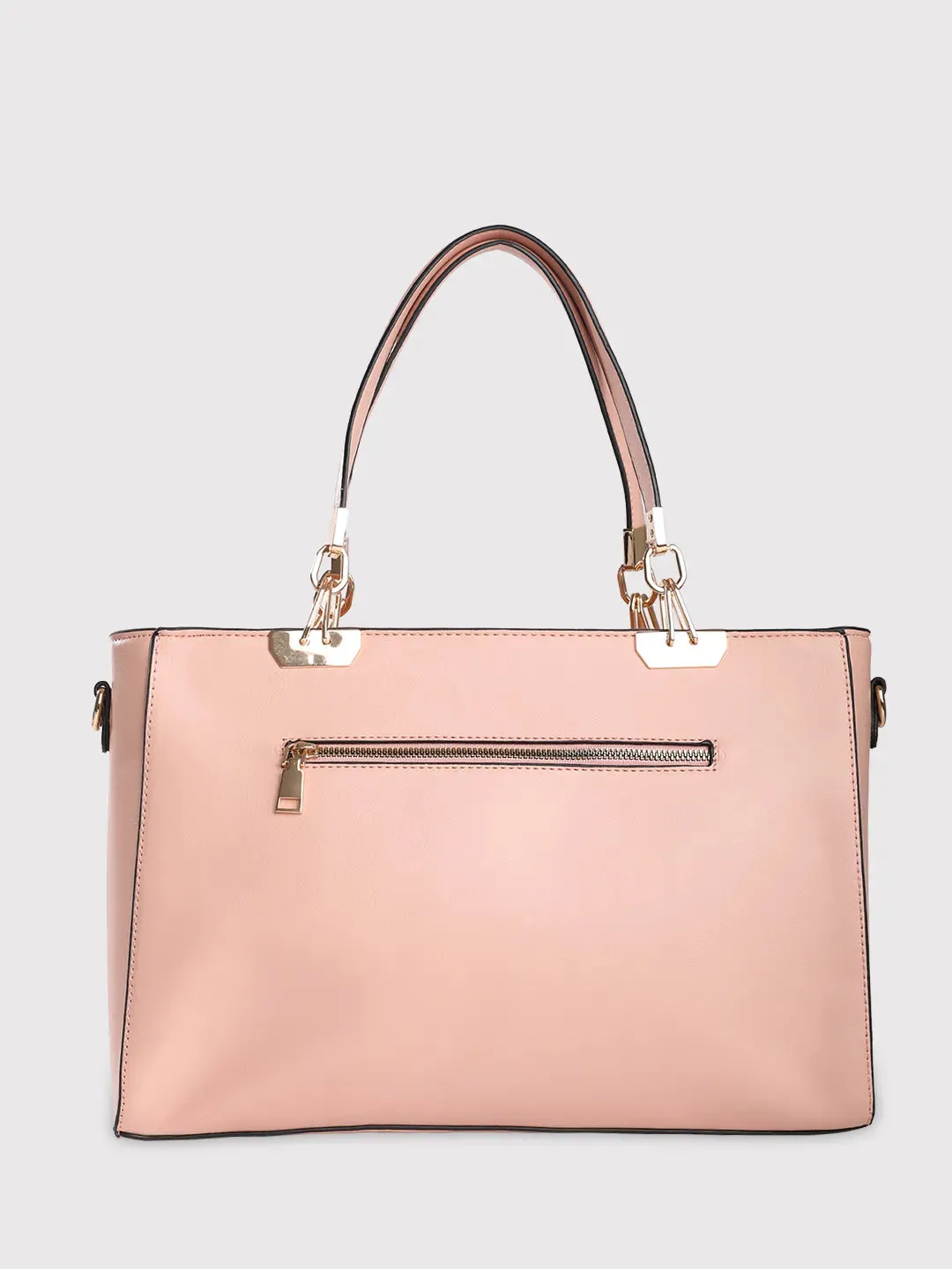 Caprese Ariana Tote Medium Self Deisgn Women'S Office Handbag Pink