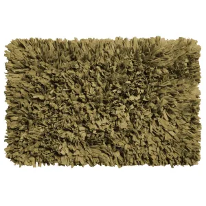 Carnation Home Fashions Paper Shag Cotton/Poly Blend Bath Mat - Sage 21x34"