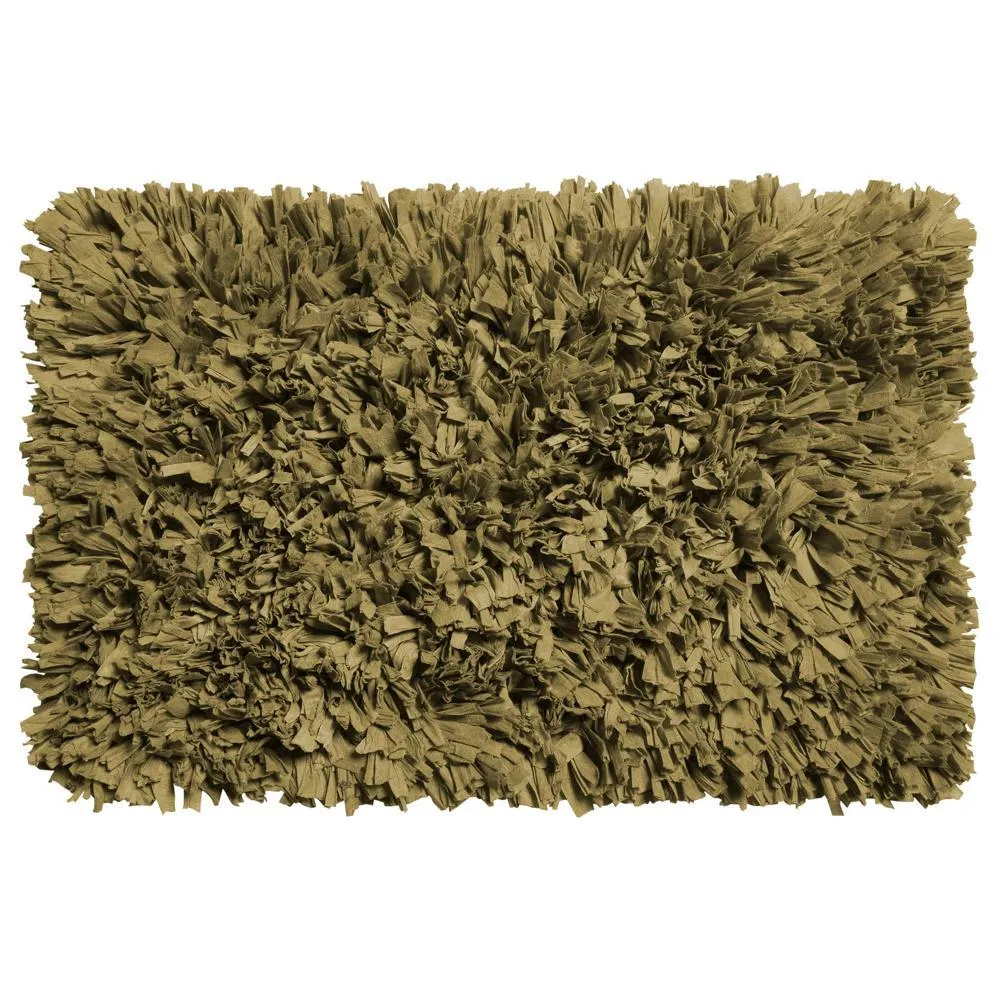 Carnation Home Fashions Paper Shag Cotton/Poly Blend Bath Mat - Sage 21x34"