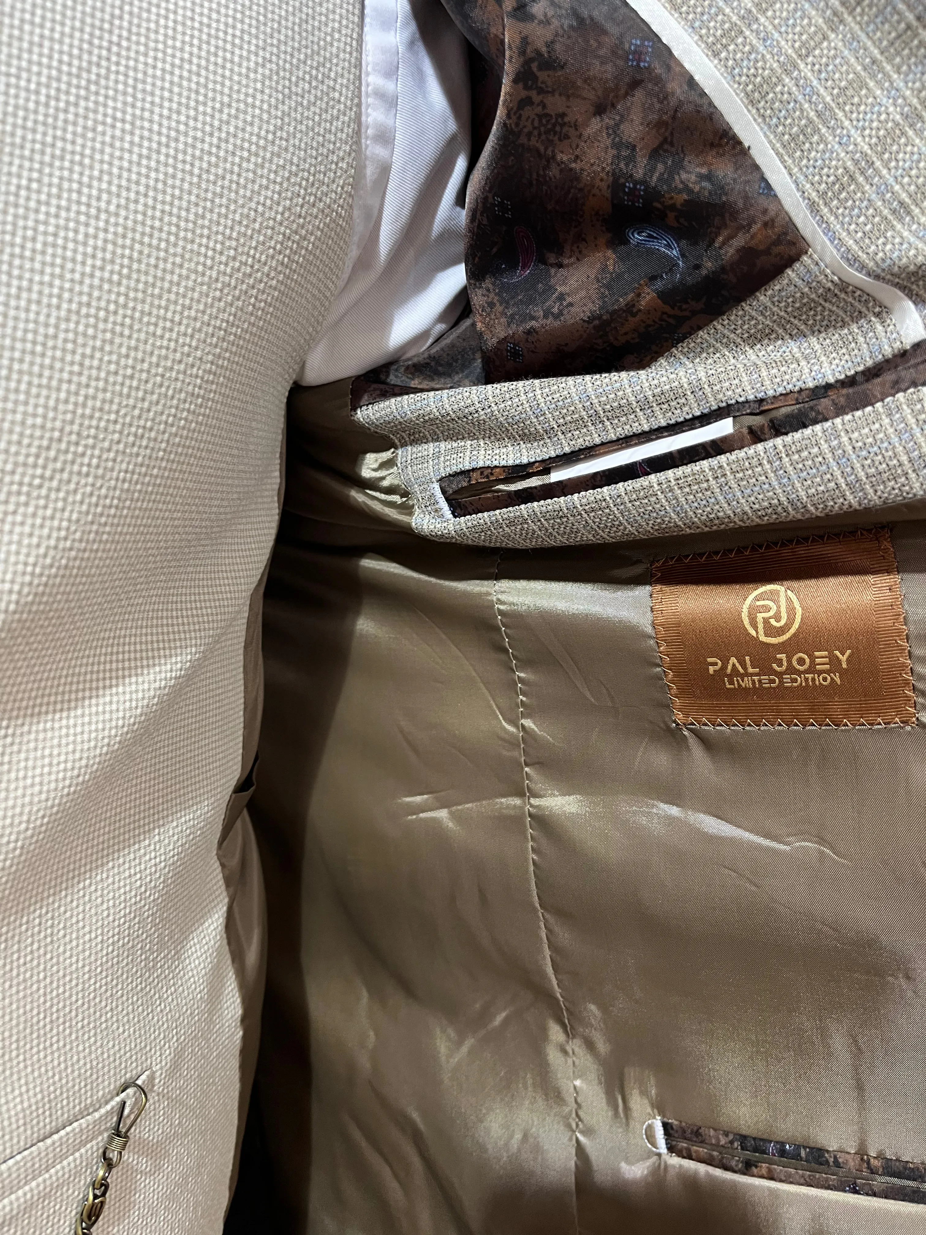 Claude - Beige/Blue/Cream 3 Piece Suit