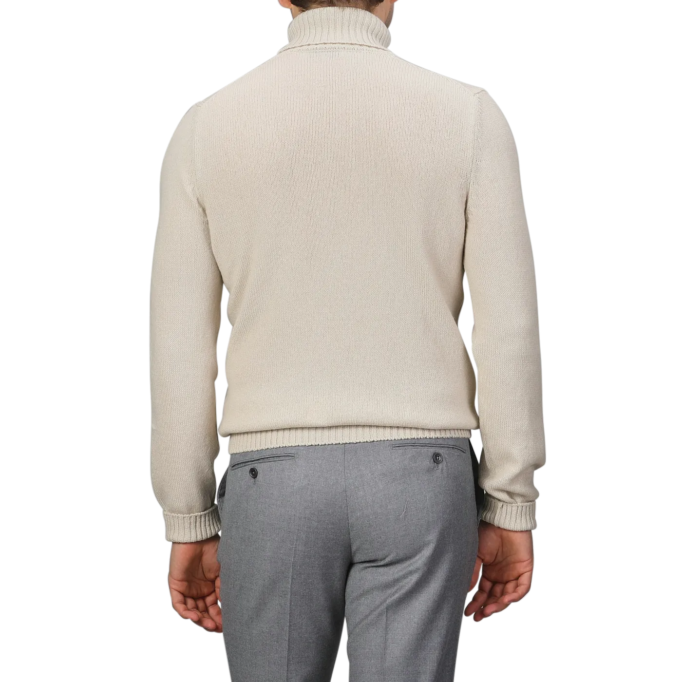 Cream Beige Air Wool Rollneck