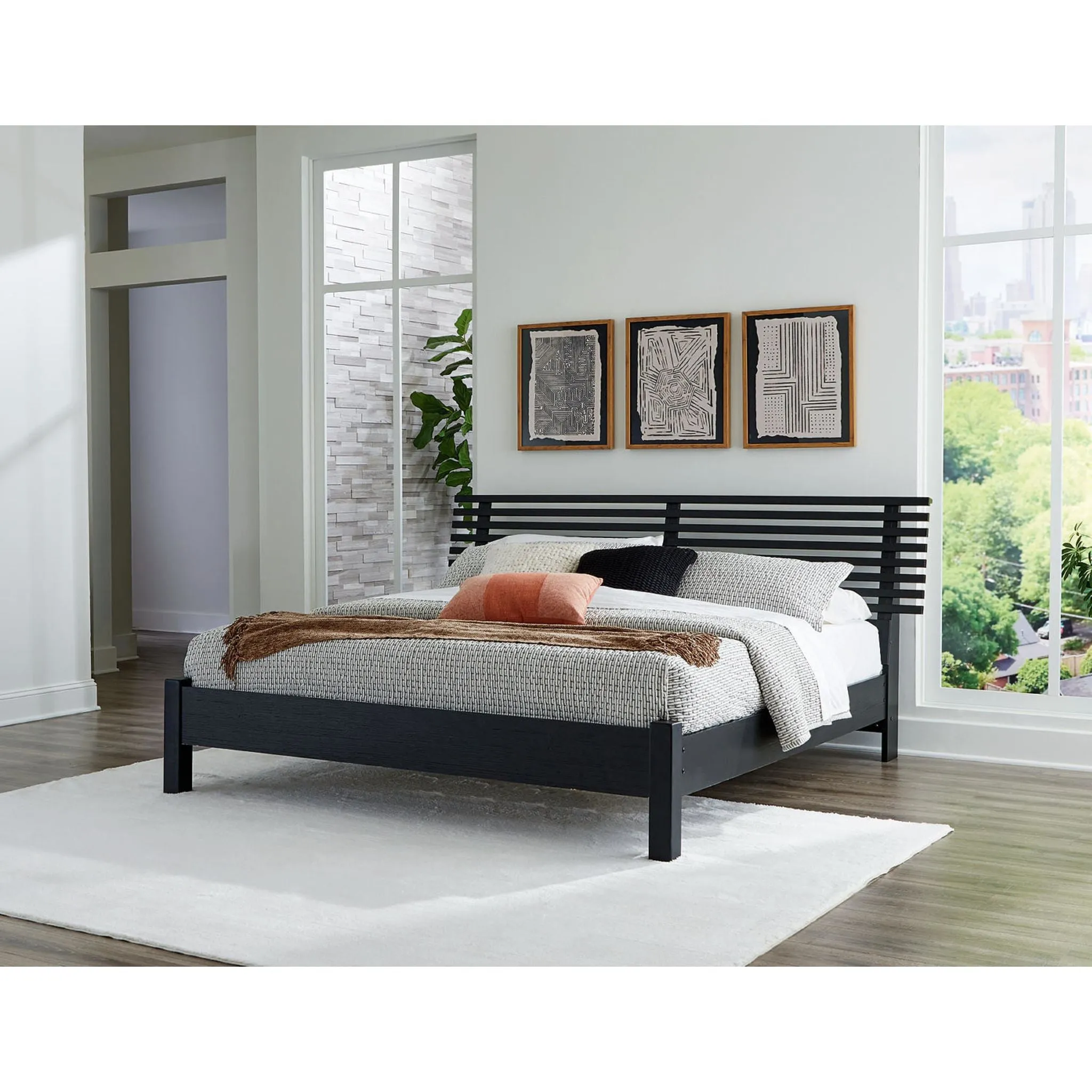 Danziar Slat Platform Bed - Black