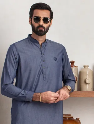 DENIM BLUE COLOR KAMEEZ SHALWAR