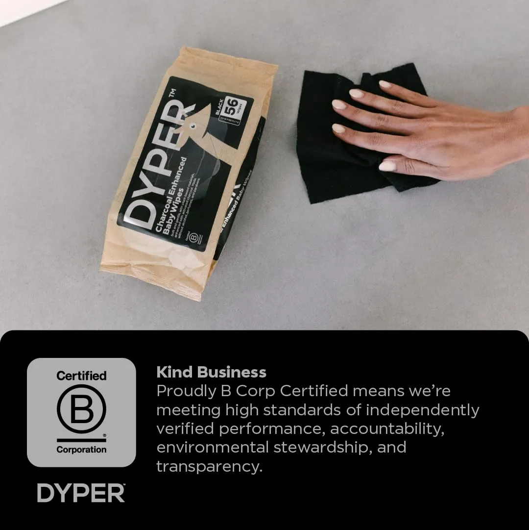 DYPER: Charcoal-Enhanced Baby Wipes with 100% Plant-Based Unscented Formula