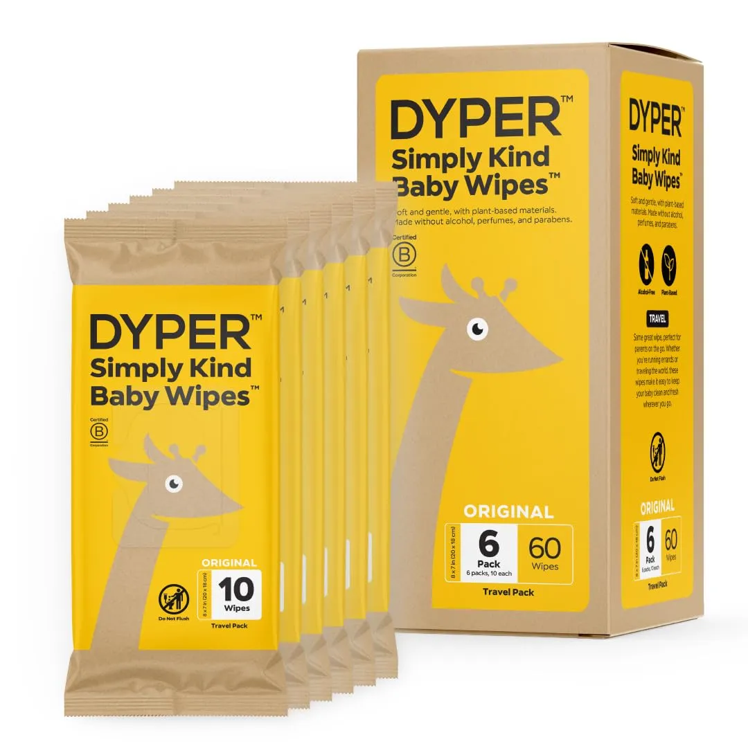 DYPER: Charcoal-Enhanced Baby Wipes with 100% Plant-Based Unscented Formula