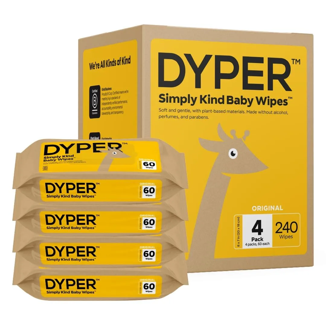 DYPER: Charcoal-Enhanced Baby Wipes with 100% Plant-Based Unscented Formula