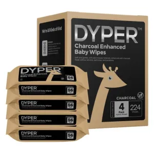 DYPER: Charcoal-Enhanced Baby Wipes with 100% Plant-Based Unscented Formula