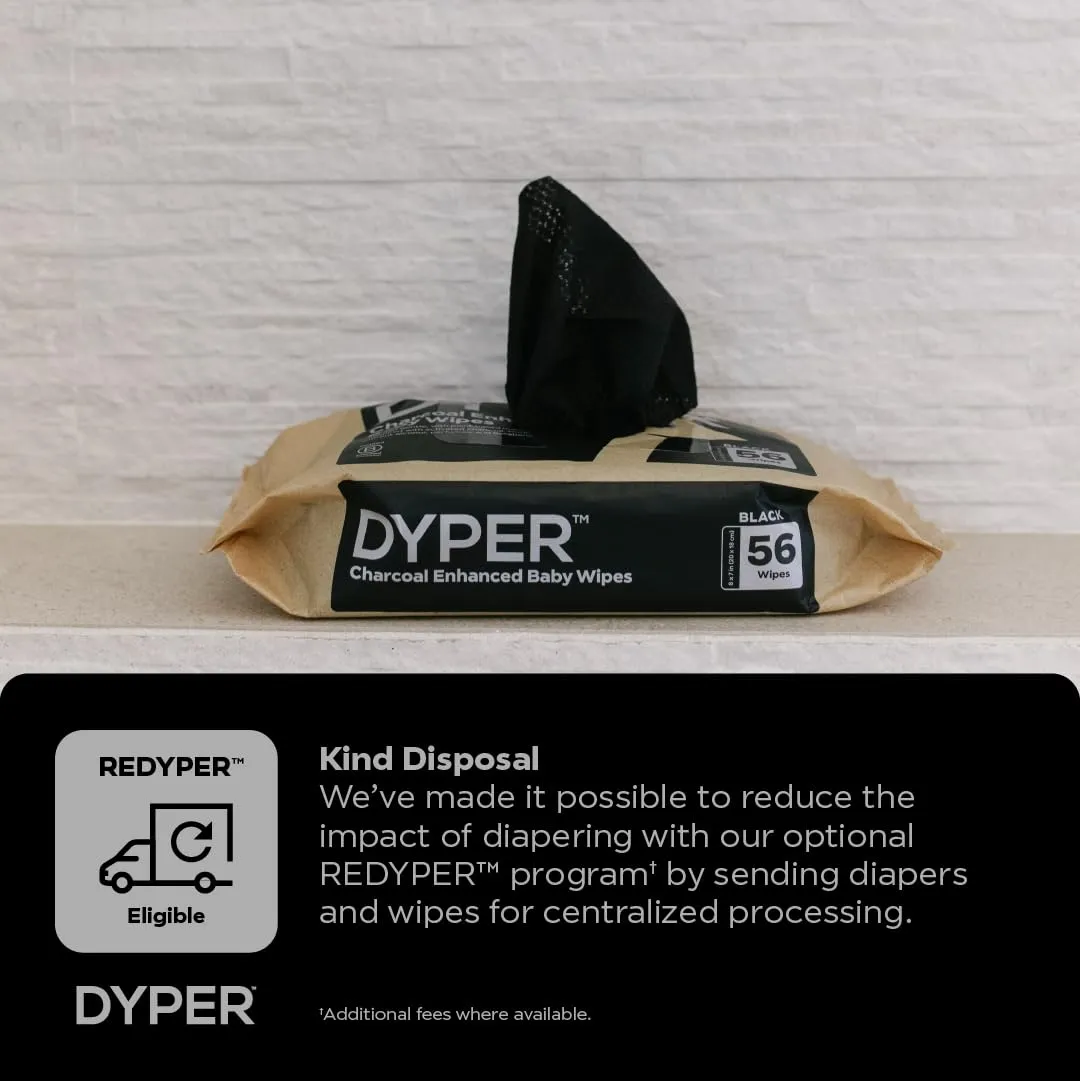 DYPER: Charcoal-Enhanced Baby Wipes with 100% Plant-Based Unscented Formula