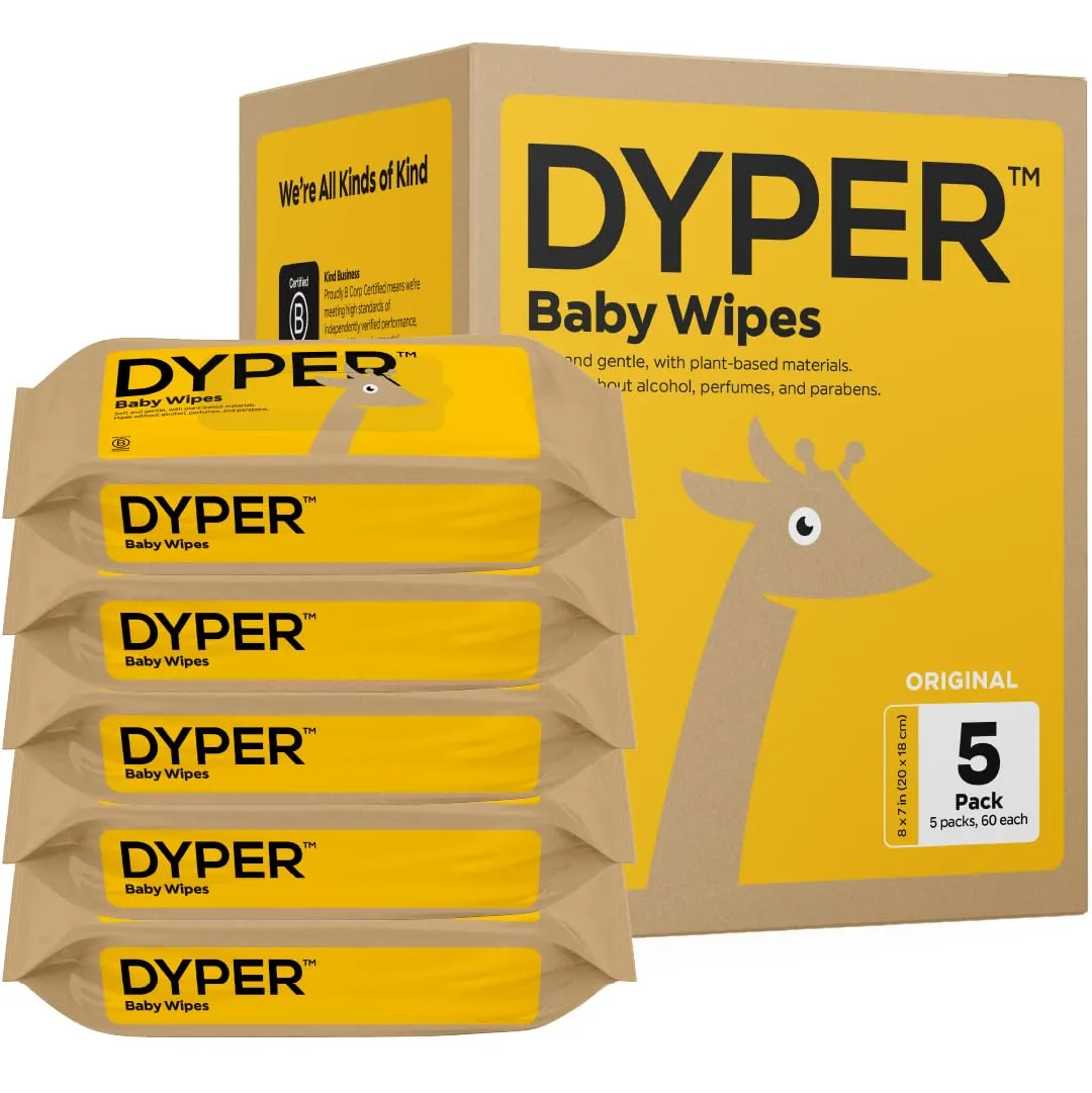 DYPER: Charcoal-Enhanced Baby Wipes with 100% Plant-Based Unscented Formula