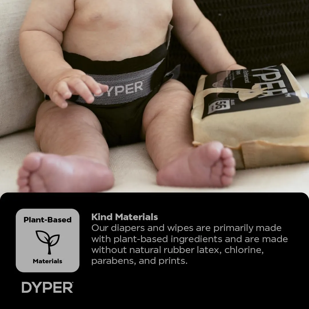 DYPER: Charcoal-Enhanced Baby Wipes with 100% Plant-Based Unscented Formula