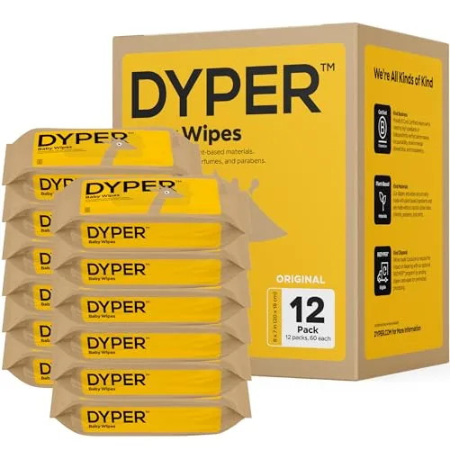 DYPER: Charcoal-Enhanced Baby Wipes with 100% Plant-Based Unscented Formula