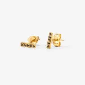 E0718BK | Black Diamond Bar Earrings