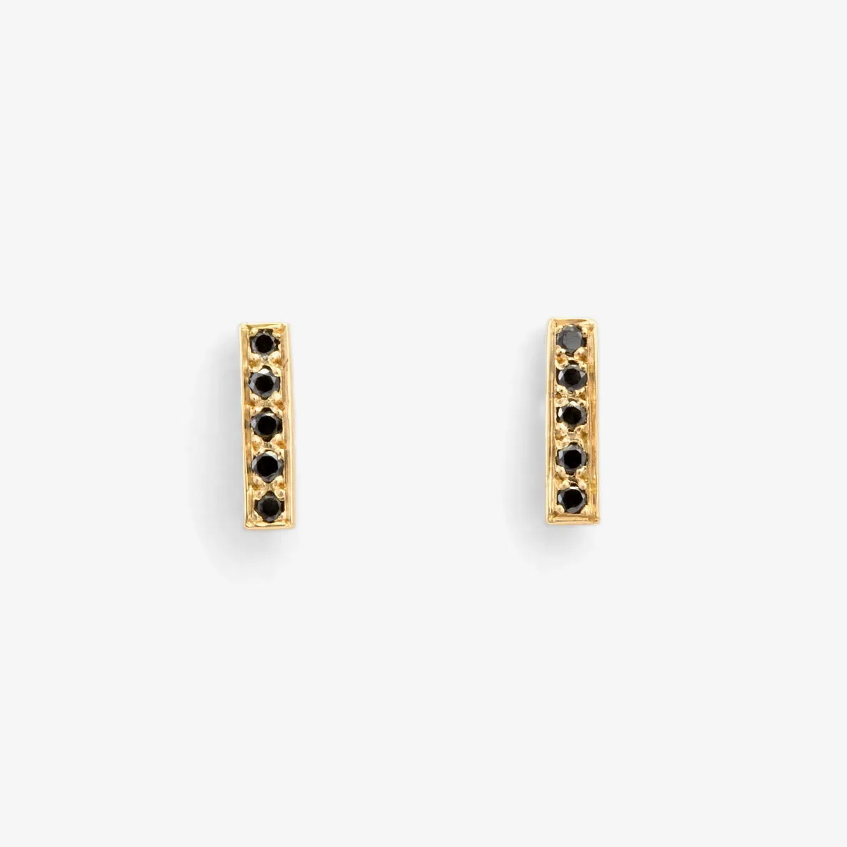 E0718BK | Black Diamond Bar Earrings