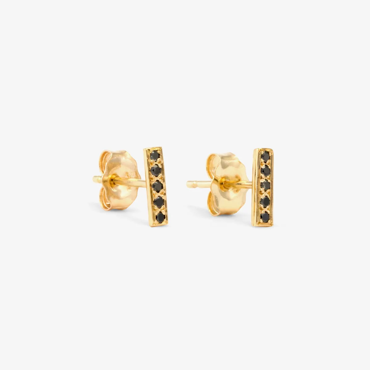 E0718BK | Black Diamond Bar Earrings