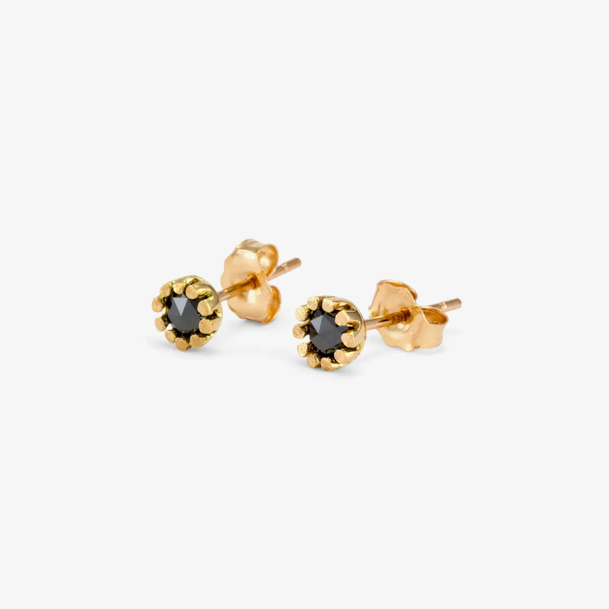E2301BK | Black Diamond Flower Studs