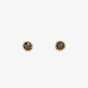 E2301BK | Black Diamond Flower Studs