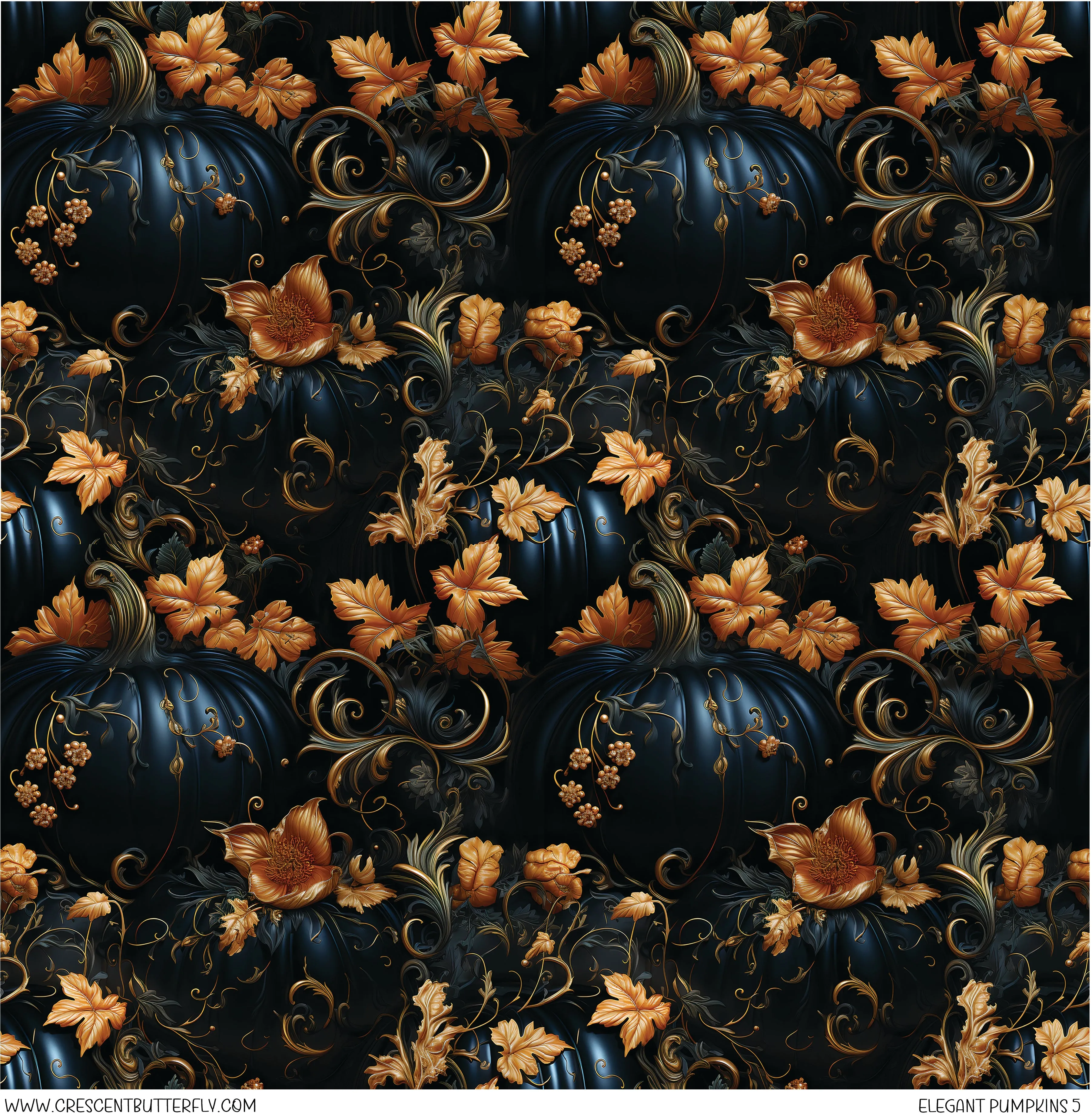 Elegant Pumpkins 5 Printed Vinyl Sheet/Wrap