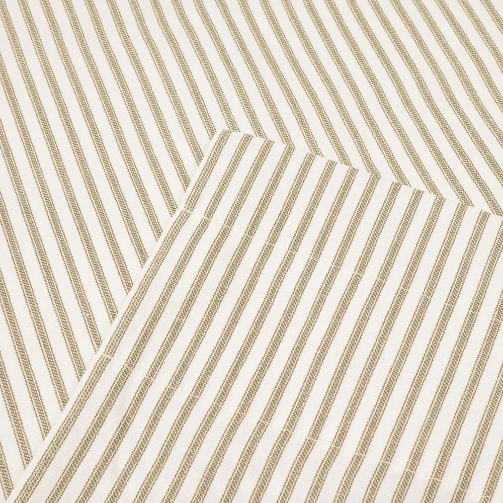 Ellis Curtain Plaza Classic Ticking Stripe Printed on Natural Ground Double Layer Bradford Valance 58" x 15" Tan