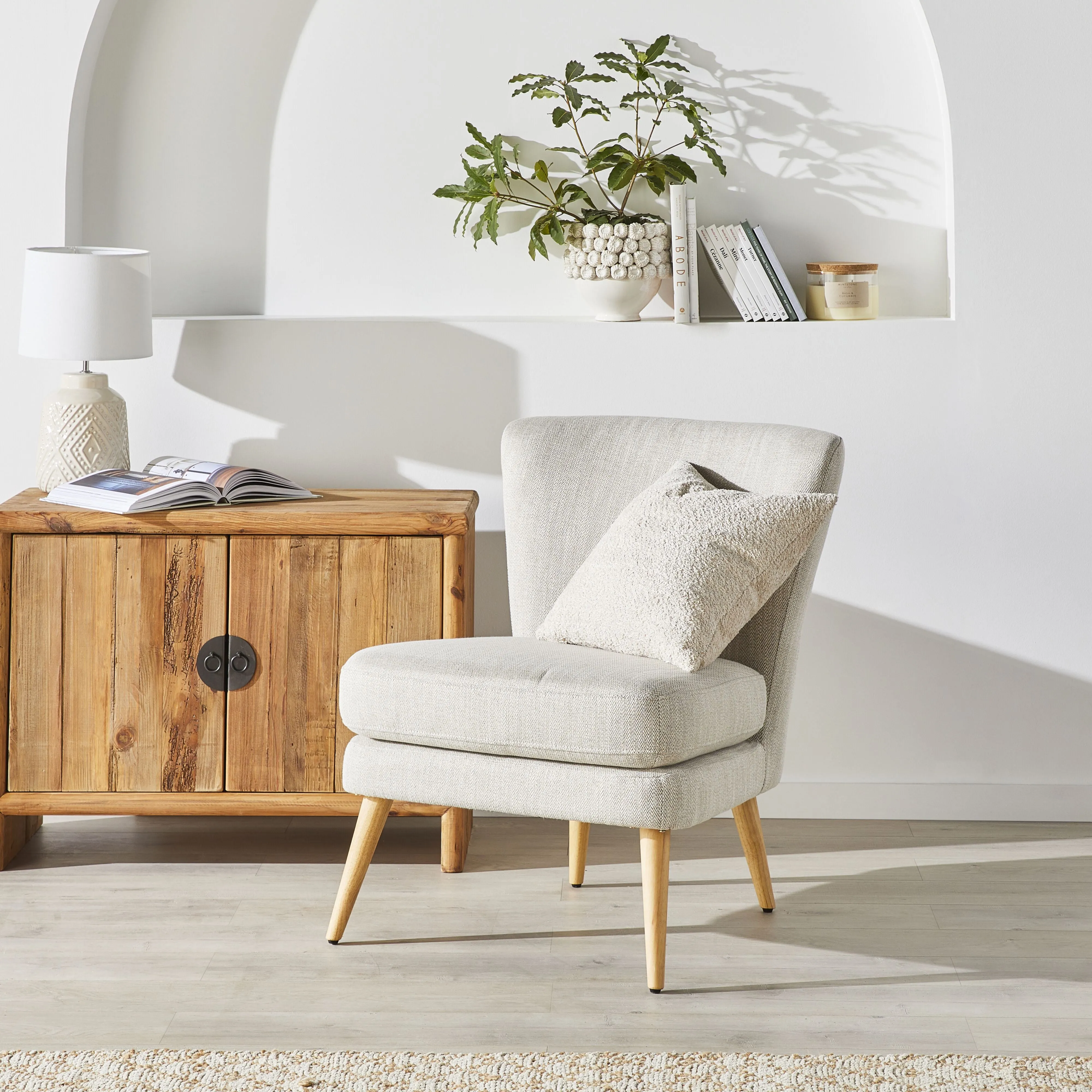 Ellis Weave Occasional Chair Herringbone Grey