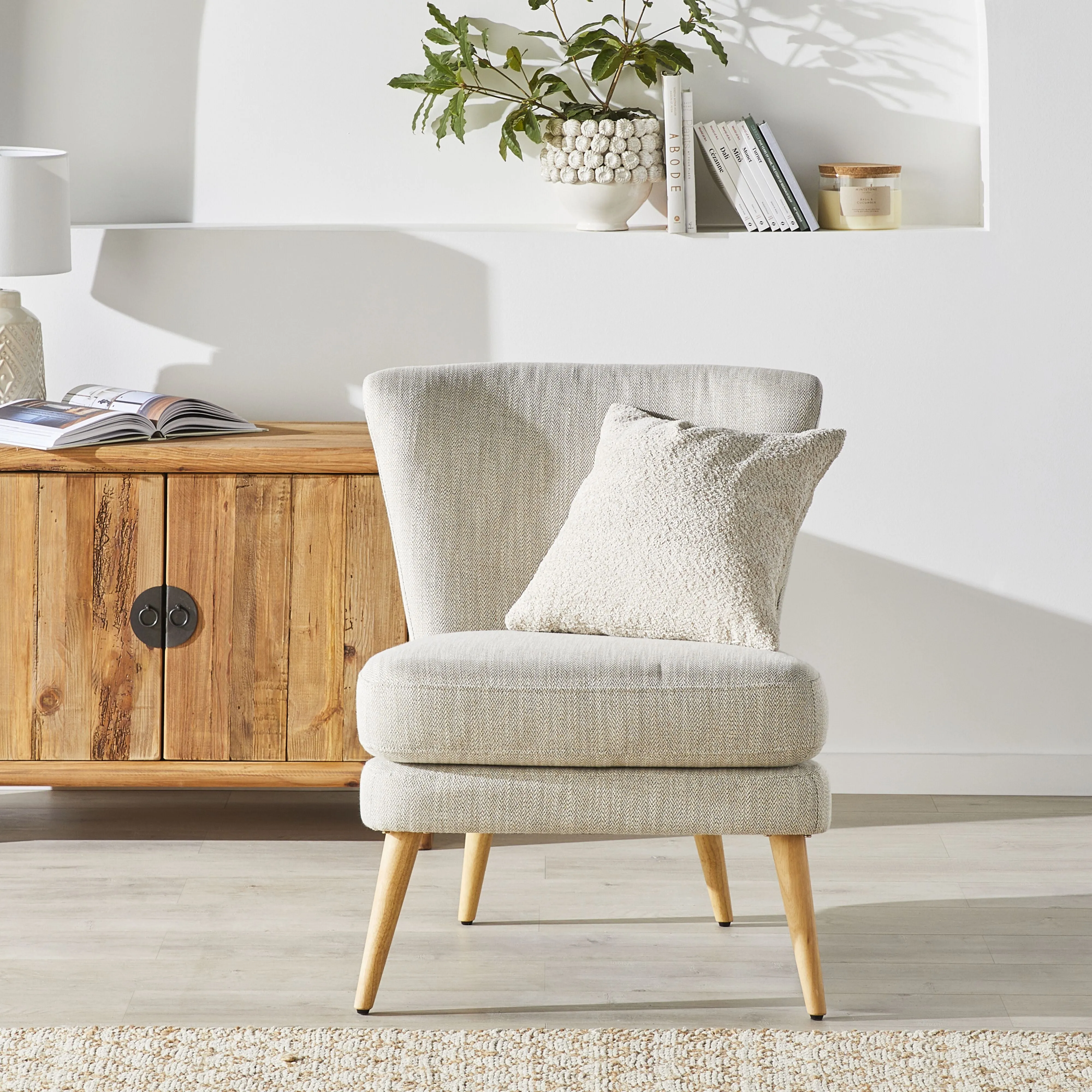 Ellis Weave Occasional Chair Herringbone Grey