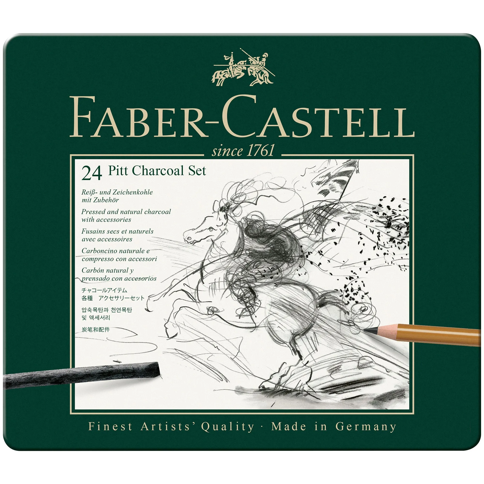 Faber-Castell Pitt Charcoal Pencils & Sticks - Set of 24